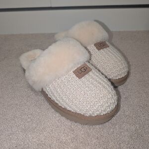 UGG Cream Knit Clog Slippers